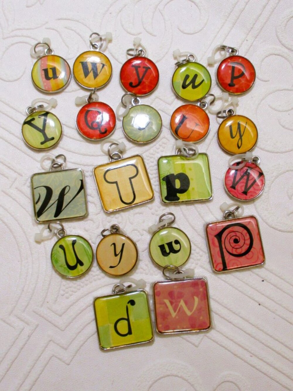 GANZ Initial Pendant Charms: New Old Stock Resin Alphabet Lot